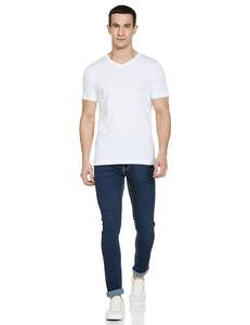 T-shirt de gymnastique surdimensionné à col en v pour hommes en coton de haute qualité - Product Image 4