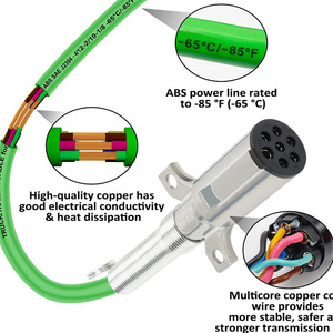 12Ft 15Ft 3 en 1 ABS Cable Air Power Lines Camión Remolque Sistema <span class=keywords><strong>de</strong></span> frenos Semi Truck Air Line - Product Image 4
