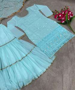 Kurtis Dames Coton Reyon Femmes Anarkali Dernier Design De Mode Prêt À Porter Bas Prix avec Dupatta Jackate Robe Indienne En Gros Shalwar Kameez - Product Image 4