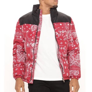 Nouvelle arrivée Veste matelassée d'hiver de marque pour homme avec col montant zippé et boutonné, entièrement imprimée par sublimation personnalisée - Product Image 2