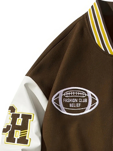 Wholesale Custom Made Letterman University <b>Wool</b> Down Jacket Plus Size High Quality <b>Fabric</b> jacket for men - Product Image 3