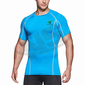 Bon marché, vêtements de sport à manches courtes BJJ Rash Guard pour hommes, fabriqués au Pakistan, avec kimono Jiu Jitsu, vêtements de sport - Product Image 2