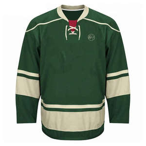 Ensemble de maillots de hockey sur glace pour adultes de haute qualité, personnalisés, avec un design gratuit, respirants, OEM, 100% polyester, vente en gros - Product Image 1