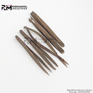 Pinzas para cejas de oro rosa de alta calidad, embalaje personalizado de acero inoxidable, nuevo estilo, pinzas para cejas - Product Image 6