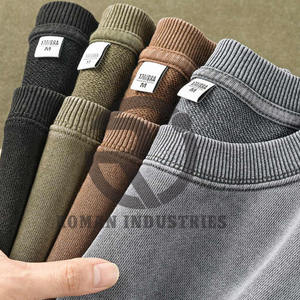 Respirant lourd 360gsm 100% coton dégradé col rond sweat lavage à l'acide pull surdimensionné sweat bas prix - Product Image 5