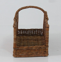 Panier de rangement carré moderne en rotin naturel pour salon, appartement, hôtel et villa - Meuble de maison
