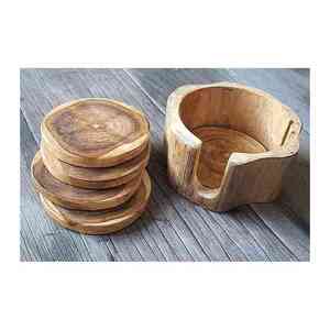 High Quality Handmade Walnut Sheesham <b>Wood</b> <b>Coasters</b> Cute Custom Shape Handicrafts High-In-Demand Mats & Pads in India - Product Image 2