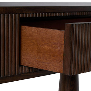 Table console en bois avec tiroir cannelé, table d'entrée en bois massif, table longue minimaliste pour salon et hôtel - Product Image 6