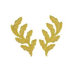 Insignia de Fieltro Personalizada con Diseño de Hoja de Roble Bordada con Hilo de Bullion de Lujo de la Mejor Calidad, Cosida a Mano, con Imperdible - Product Image 6