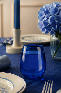Drinkware Set 6pcs Blue Glasses 39 cl (13.2 fl oz) Sprayed Glass Modern Contemporary For Everyday Use Cobalto by Excelsa - Product Image 5