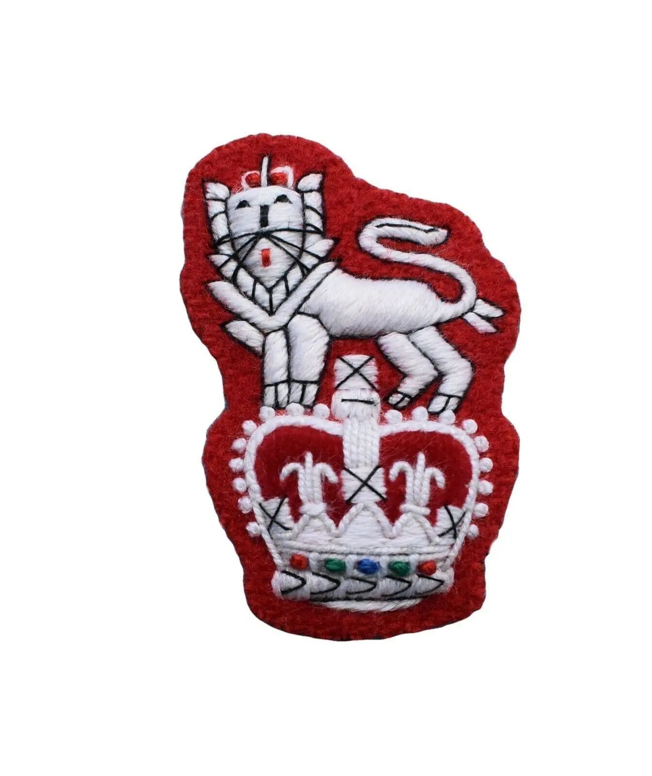 Distintivo di berretto cerimoniale distintivo bianco su rosso fatto a mano lingotti di filo