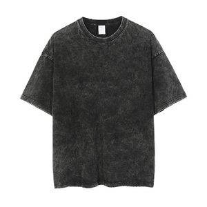 T-shirt pour homme en coton 100% à coupe classique, délavé à l'acide, impression d'écran personnalisée, logo, taille plus, jersey uni, graphique, 240g, blanc - Product Image 1