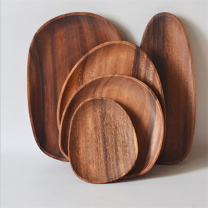 Juego de Platos Reutilizables de Madera Natural de Estilo Nuevo y Venta Caliente, Plato para Desayuno, Plato Irregular - Product Image 1