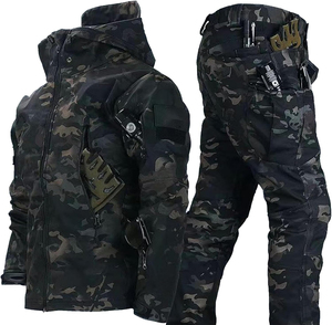 Uniforme táctico de concha blanda personalizado, chaqueta impermeable, pantalón de camuflaje, uniforme transpirable grueso - Product Image 4