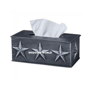 กล่องกระดาษทิชชูโลหะทำมือกล่องทิชชูโลหะแบบตั้งโต๊ะแฟนซีคุณภาพสูงขายส่ง - Product Image 2