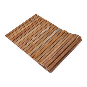 Premium DreamCraft Rectangle Teck et Bois Tapis de Bain String Design Du Vietnam pour Salles de Bains - Product Image 4