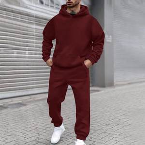 2025 nouvelle mode hommes survêtement ensembles à capuche et pantalon femmes couleur unie pull à capuche + pantalon costume vêtements de sport décontractés ensembles mâle - Product Image 3