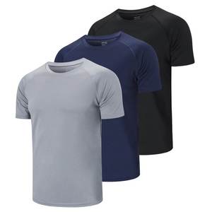 Camiseta de entrenamiento físico para hombre, transpirable, cuello redondo, manga raglán, camiseta de entrenamiento lisa, ligera, cómoda, camiseta atlética para hombre - Product Image 1