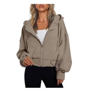 Nueva llegada de alta calidad de peso pesado de lana con cremallera Sudadera con capucha para las mujeres Precio al por mayor Tarifa barata Servicio OEM 2025 Personalización - Product Image 5