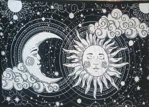 Tarot propagation nouvelle petite tapisserie soleil lune arbre de vie astrologie coton affiche tenture murale autel tissu par les expéditeurs indiens - Product Image 5