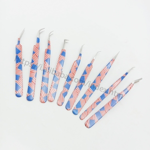 Pinzas de acero inoxidable Beauty disponibles para extensión de pestañas con revestimiento de papel curvo y recto extensible con punta puntiaguda - Product Image 1