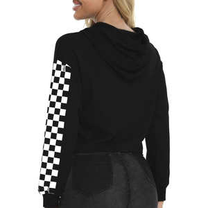 Dernière mode Crop Top Hoodie à capuche personnalisé avec logo imprimé, sweat-shirt à capuche pour femmes, pull à capuche personnalisé - Product Image 5