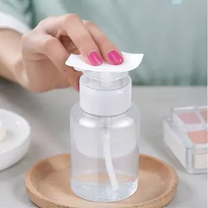 Botol pompa kosong transparan Bening, kosmetik pembersih botol untuk Pemoles kuku Makeup penghilang dorong ke bawah pompa dispenser