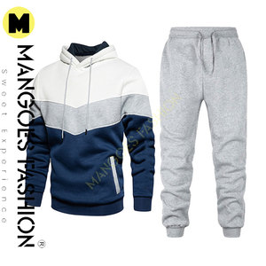 Autumn Winter 2-Piece Men's Clothing Set Breathable Quick Dry 3D Printed Hooded Solid Fleece Tracksuit Plus Size Joggers Logo - Product Image 6
