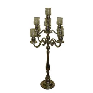 Candelabros de cinco brazos Acabado antiguo Portavelas de 5 brazos Decoración interior y exterior para el hogar Soporte de luz de vela de boda - Product Image 6