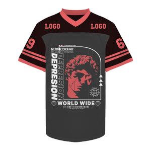 Camiseta de fútbol americano de juego personalizada hecha de malla de poliéster 100% cualquier número, tamaño o costura de su nombre - Product Image 1