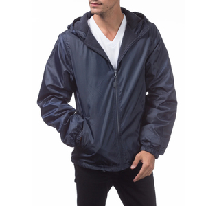 Vestes coupe-vent d'extérieur pour hommes avec logo personnalisé Arrivée d'hiver 100% polyester Noir Traitement avec revêtement léger - Product Image 3