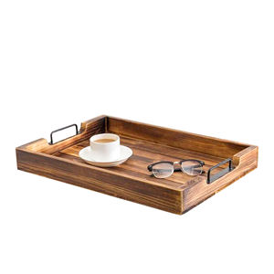 Bandejas de madera baratas, bandejas de madera hechas a mano para servir comida con asas elegantes, artesanía para decoración, hogar, Hotel, cocina, Mesa - Product Image 3