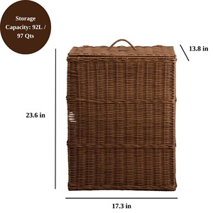 Cesta de lavandería rectangular de mimbre de resina tejida, cesta de almacenamiento hecha a mano, venta al por mayor, ecológica, hecha en Vietnam - Product Image 2