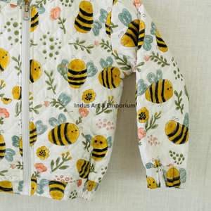 Chaqueta Acolchada de Algodón Vintage Hecha a Mano para Niños, Chaqueta Acolchada de Algodón Vintage Jaipuri de Manga Larga para Niños - Product Image 4