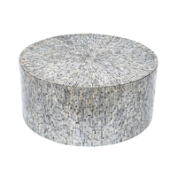 Table basse ronde en nacre haut de gamme fabriquée à la main table basse de luxe en gros meubles de maison du Vietnam