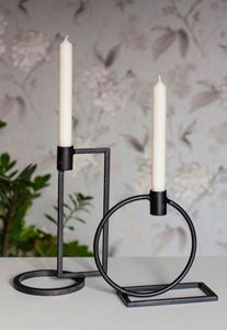 <b>Black</b> Iron <b>Candle</b> <b>Holder</b> Candelabras <b>Pillar</b> <b>Candle</b> <b>Holder</b> Centerpiece Home Decor Metal Crafts Wedding Decor - Product Image 2