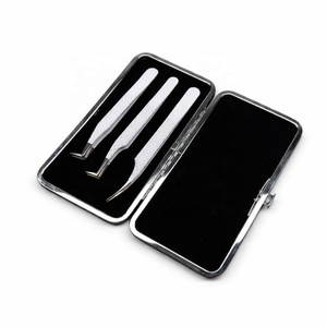 Precision Durable Stainless Steel Smooth Tip Eyelash Tweezers Set with Mirror Scissors Rainbow Coated Tools for Lash Extension - Product Image 1