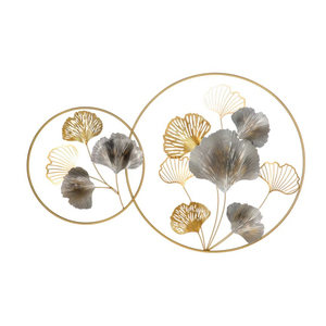 Décoration murale en métal artisanal moderne en forme de feuille de ginkgo, élégante décoration murale en fer en forme de fleur pour salon, chambre à coucher, hôtel - Product Image 6