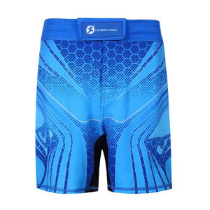 Vêtements de combat imprimant des shorts thaïlandais légers de mai avec des shorts MMA de boxe de gymnastique de taille personnalisée fabriqués à partir de Sialkot - Product Image 1