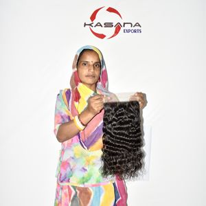 Extensions de cheveux humains vierges vietnamiennes 7*7, sans traitement, cuticules alignées, couleur naturelle noire, pour femmes, double trame à la machine - Product Image 2