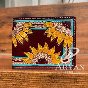 Cartera de cuero de alta calidad con dos pliegues y ranura para tarjeta de crédito para hombre, cartera delgada de cuero de vaca genuino, cartera multifunción corta - Product Image 1