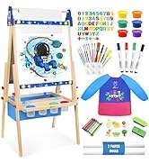 Chevalet magnétique double face Tableau à dessin Tableau blanc Tableau noir en bois <span class=keywords><strong>pour</strong></span> enfants Samtoy éducatif Montessori 2 en 1 - Product Image 3