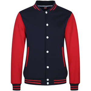 OEM de alta calidad parche bordado hombres Universidad personalizado béisbol bombardero Letterman Crop cuero manga más tamaño Varsity chaqueta - Product Image 6