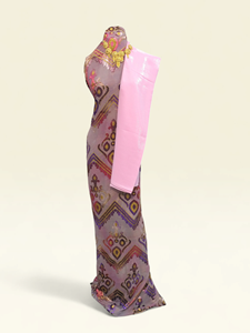 Beige Maqbal Dirac Fabric with Multicolor Embroidery & Matching <b>Green</b> Jacquard Shawl Luxury Wedding Set - Product Image 4