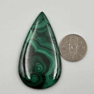 95X46X7Mm malachite naturelle pierre précieuse en vrac 254.00Ct taille verte personnalisable forme de poire pour la fabrication de bijoux - Product Image 1