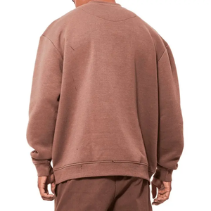 Men's Oversized Cotton Fleece Sweatshirt Winter Crewneck <b>Plain</b> Pullover with Custom Logo Printing Wholesale Manufacturer - Product Image 5