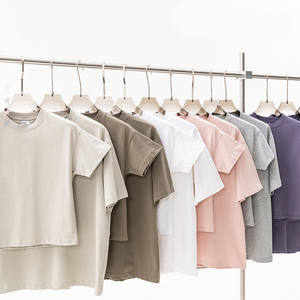 T-shirts pour hommes en gros, poids lourd, 100% coton, tricotés, coupe ample, imprimés sur mesure, options de tailles unisexes et grandes tailles - Product Image 1