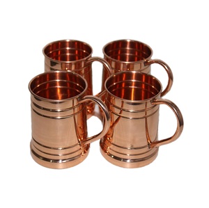 Top Quality Solid Moscow Mule Copper Tumbler Beverages Mugs With Elegant Hammered Design & Straw ,<b>Coasters</b> - Product Image 3