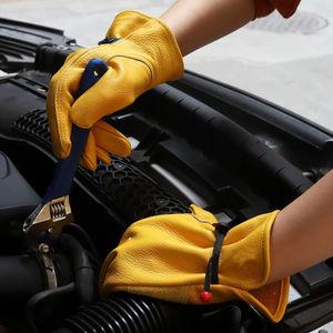 Protective Construction Safety Working Gloves High Visibility Leather Glow in the Dark Outdoor Ski Gloves - Product Image 2