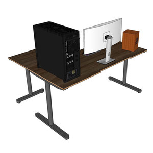 GD68059 L-Shaped Gaming <b>Desk</b> Assembled <b>Computer</b> <b>Desk</b> with Wooden Plywood and Iron Frame Featuring LED and MDF Surface - Product Image 3